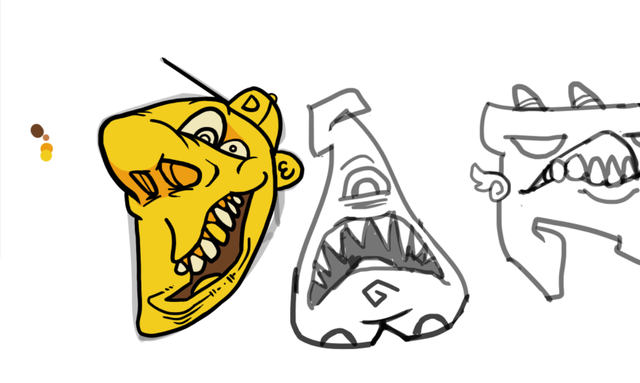 Color development drawing for the DAFUQ monster letterforms