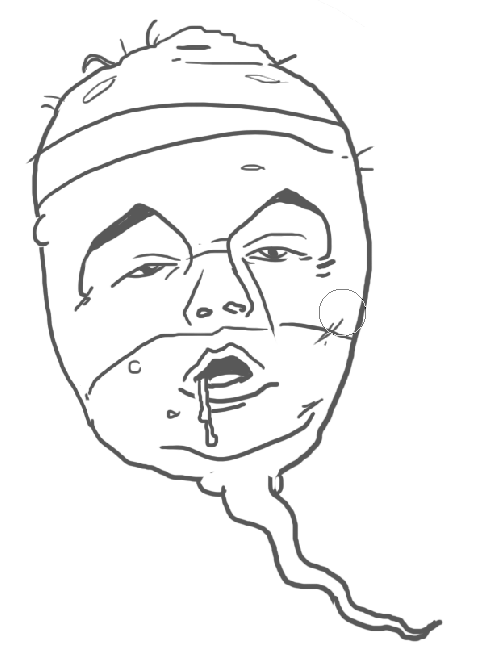 Rough pencil sketch exploring the Fermented Beets Orchestra character